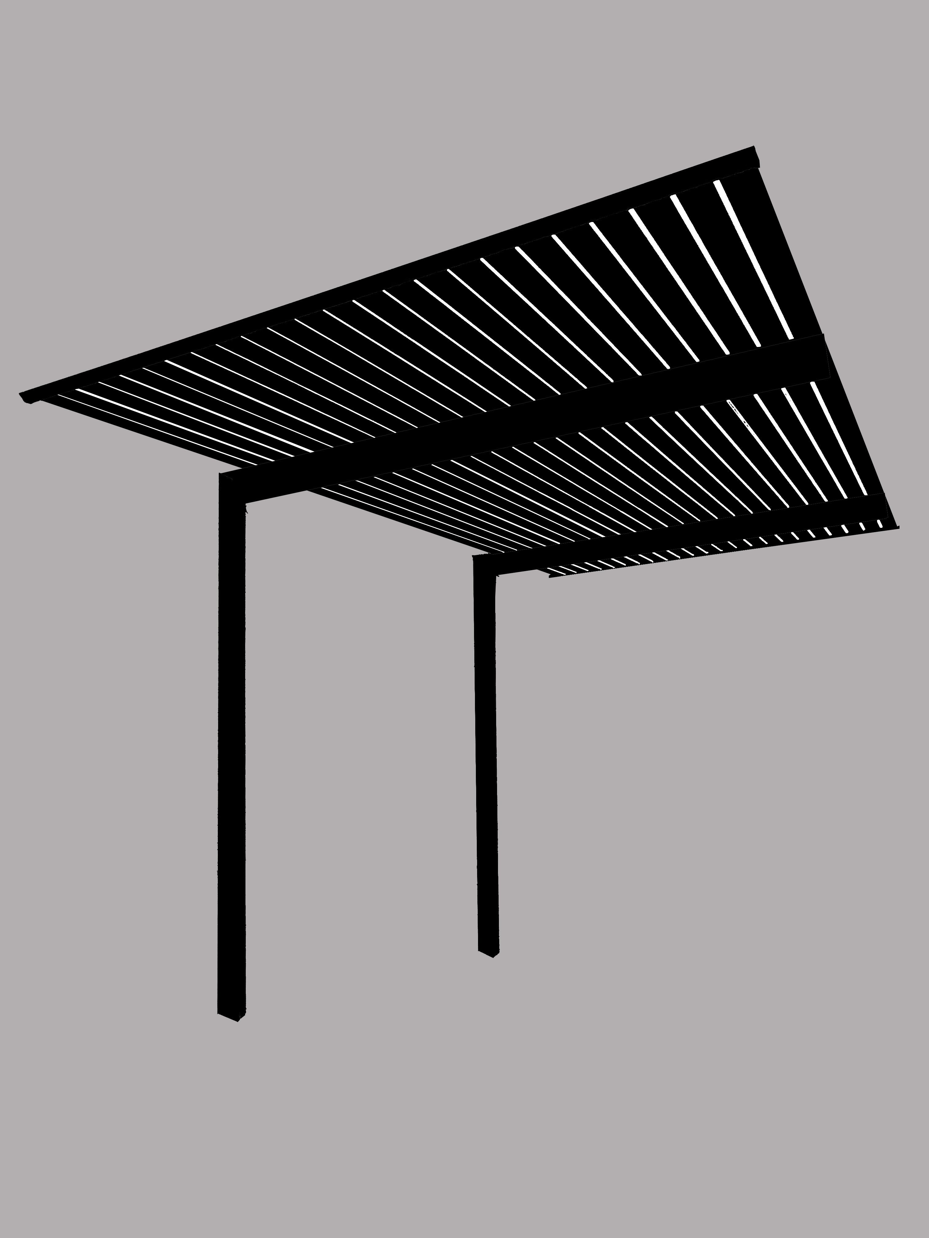 The Exclusive Cantilevered Pergola Kit - Black 3.2x3m