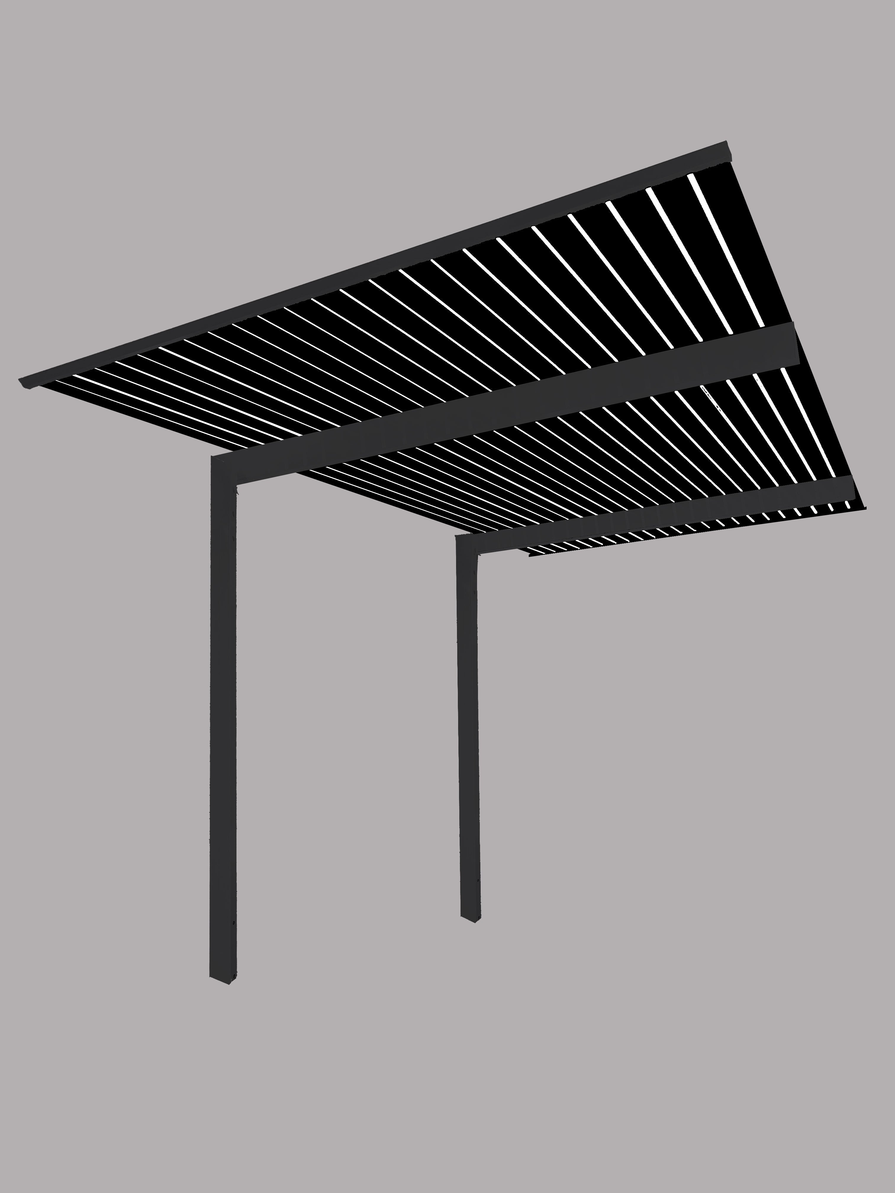 The Exclusive Cantilevered Pergola Kit - Black / Custom 3.2x3m