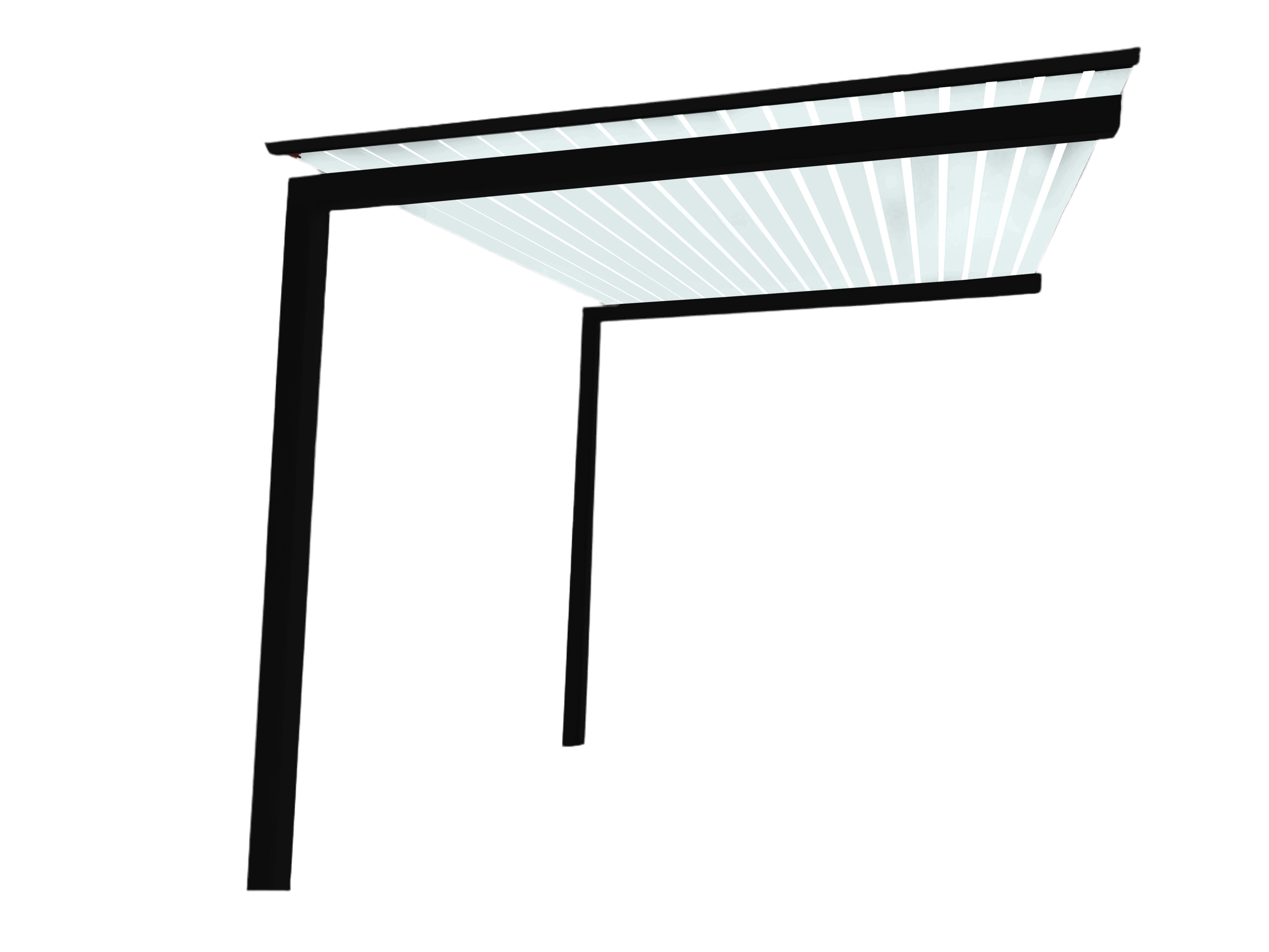 The UrbanRetreat Cantilevered Pergola Kit - Black / White 3.2m x 2.7m