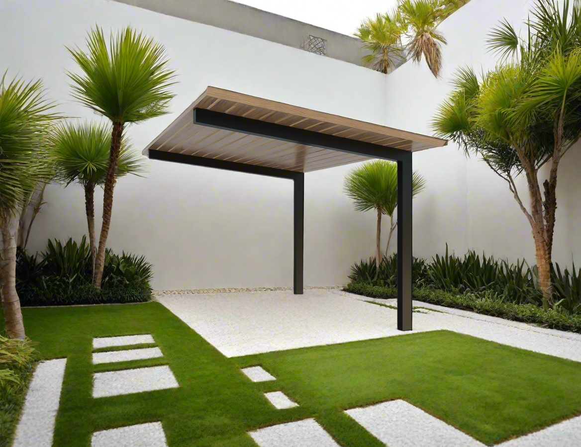 Mastershade 200 Black / Timber Grain 4m x 3m