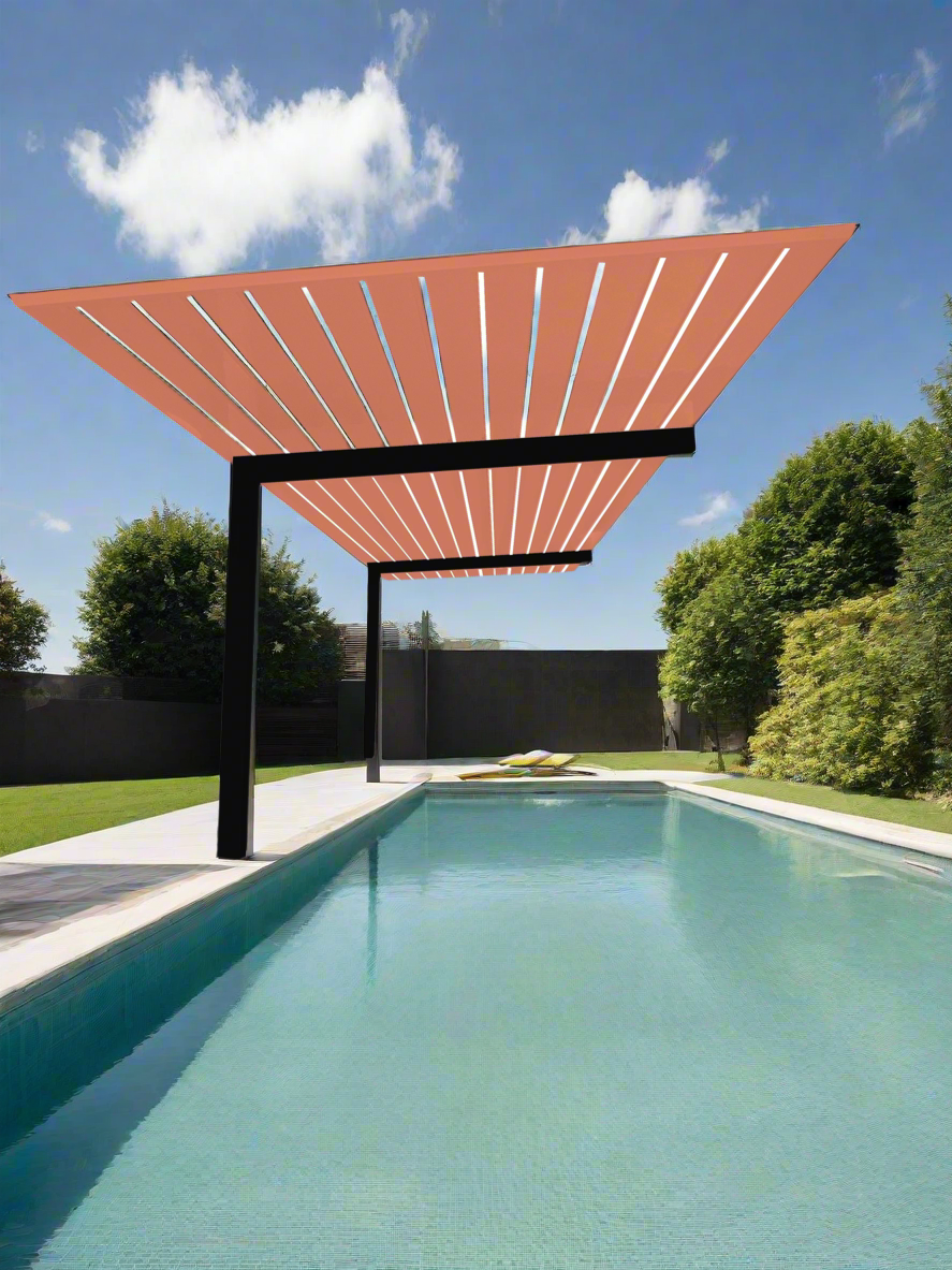 Mastershade 200 Black / Timber Grain 4m x 3m