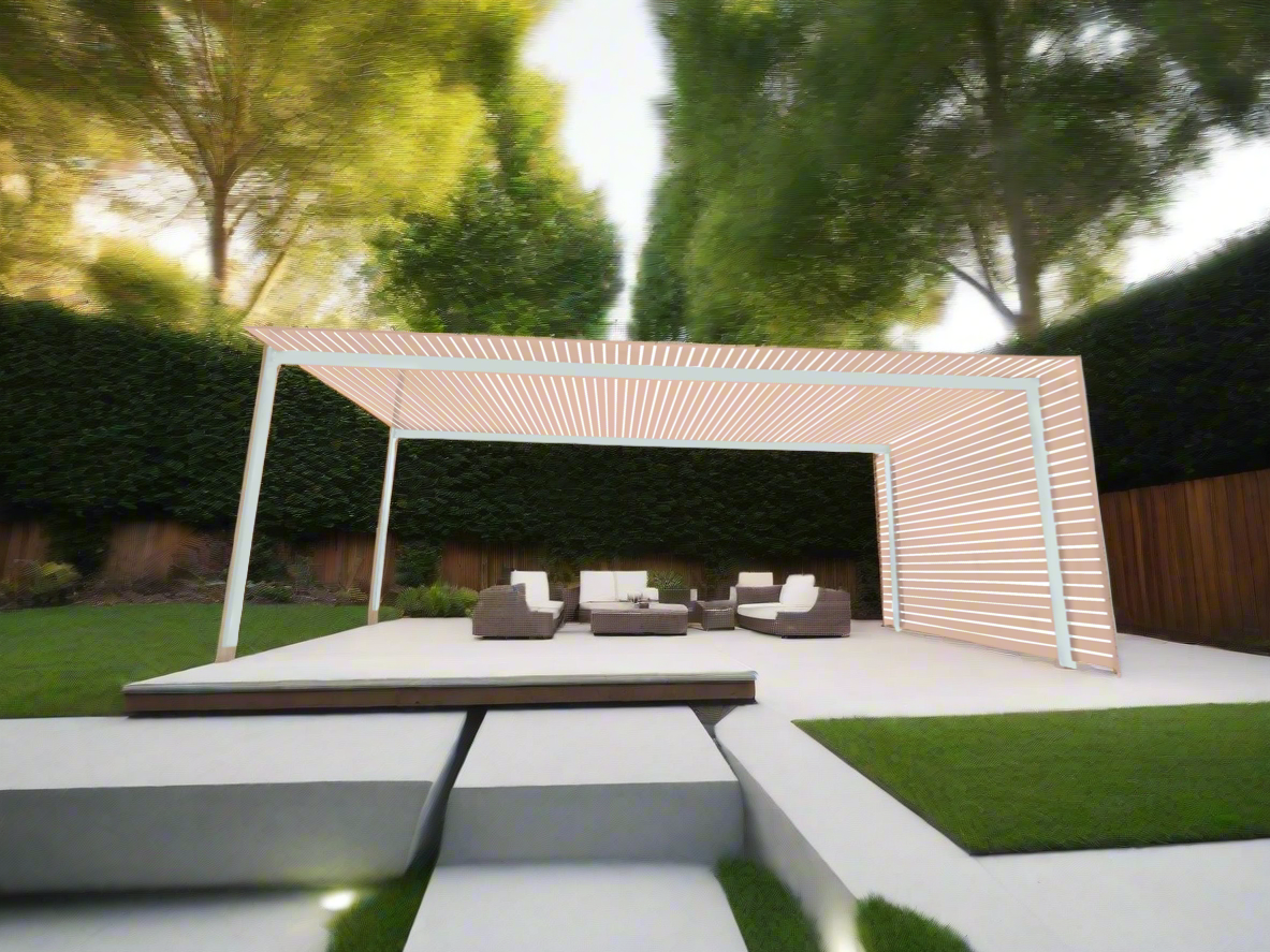 The EuroShade 4 Post Pergola Kit - Custom Colour Range 6m x 3.2m