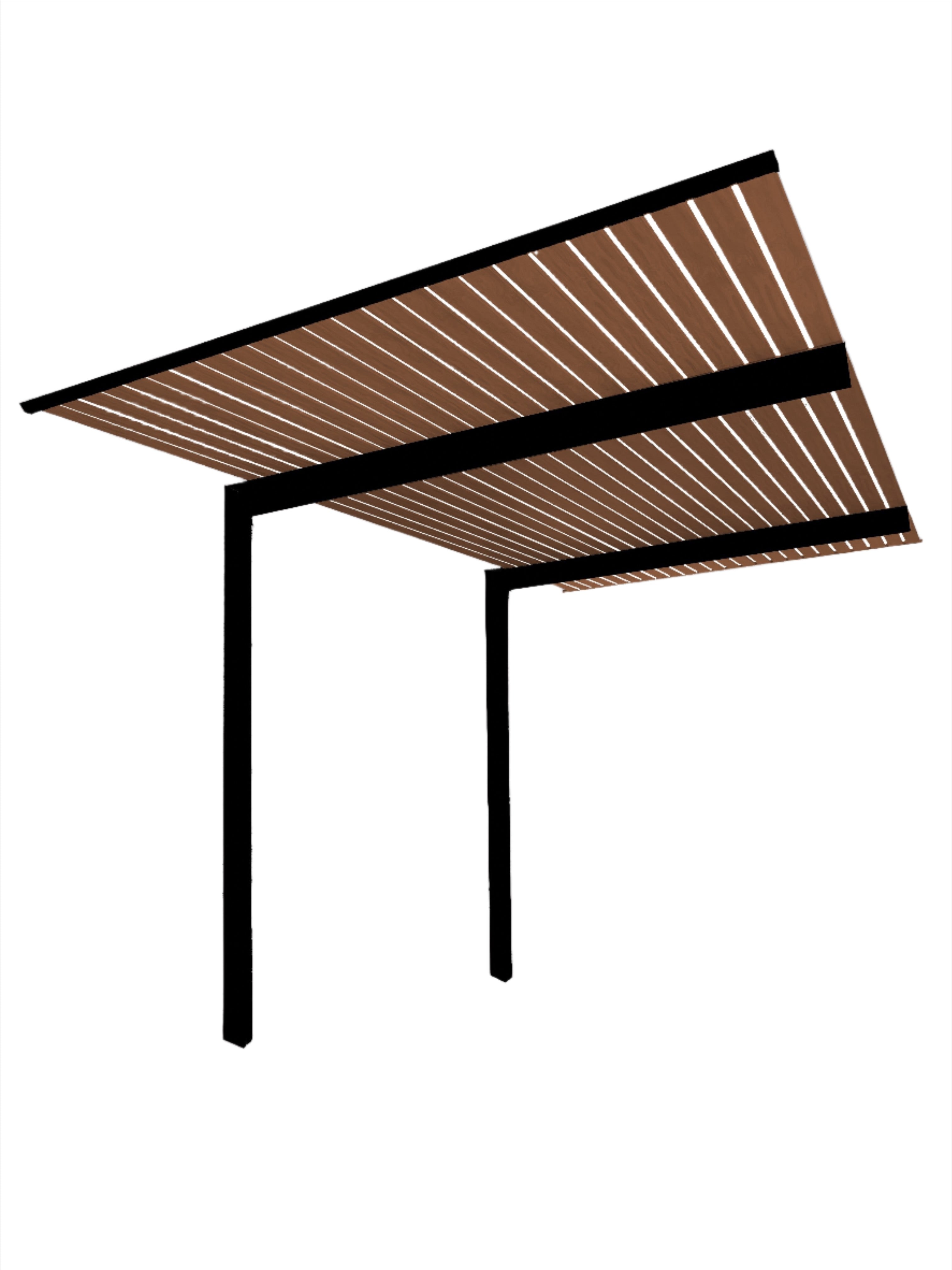 The Exclusive Cantilevered Pergola Kit - Black / Custom 3.2x3m