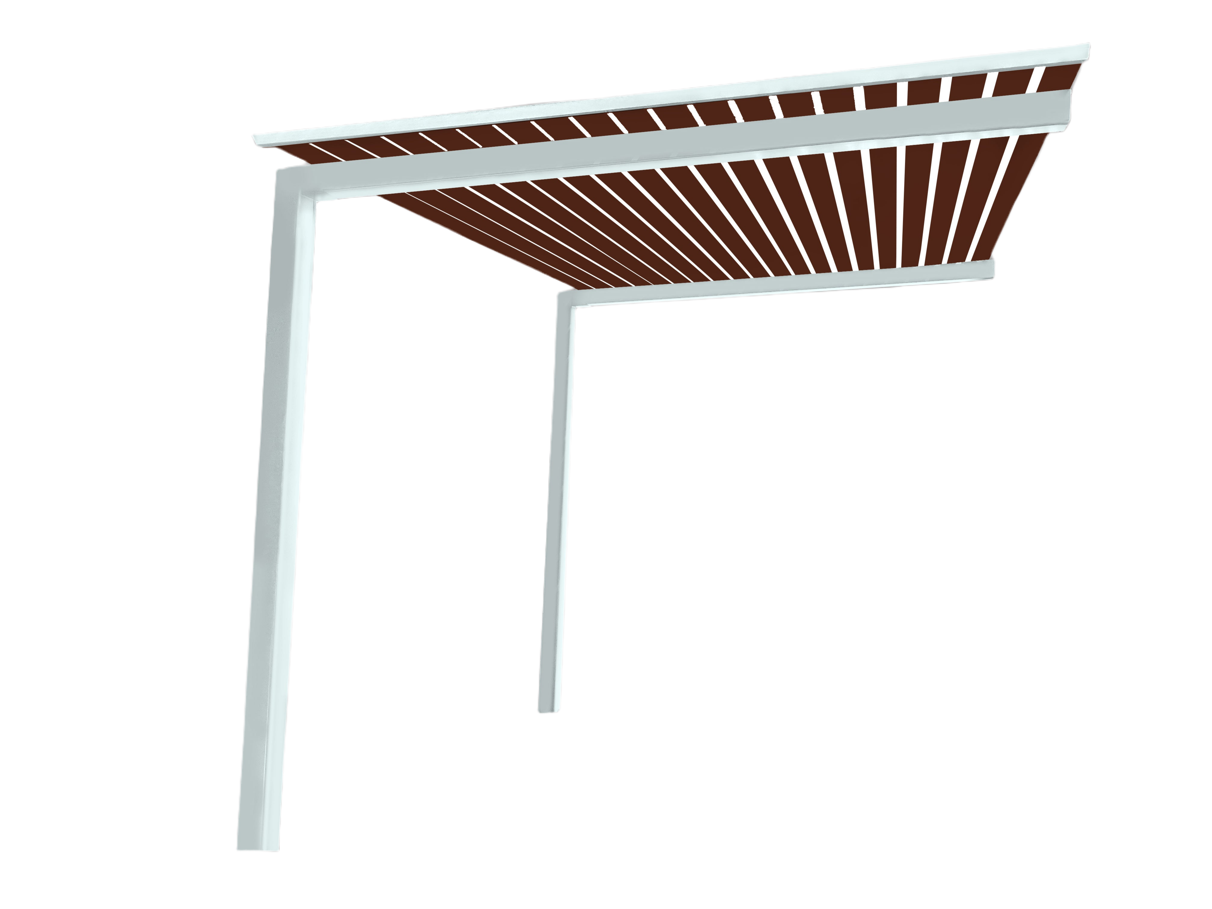 The UrbanRetreat Cantilevered Pergola Kit - White / Timber Grain 3.2m x 2.7m