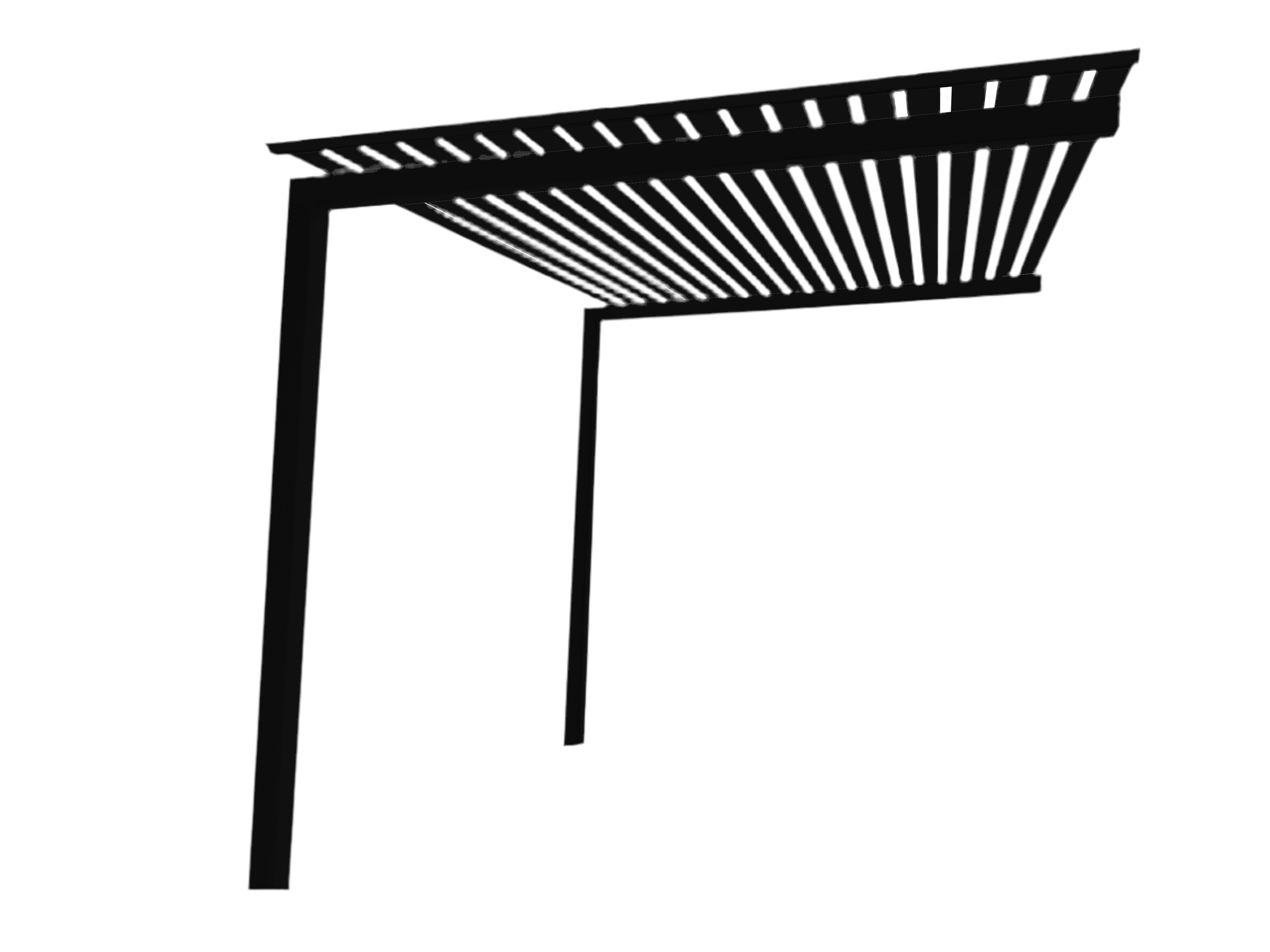 The UrbanRetreat Cantilevered Pergola Kit - Black / Black 3.2m x 2.7m