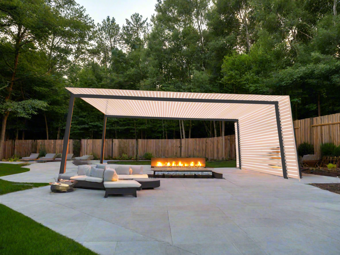 The EuroShade 4 Post Pergola Kit - Custom Colour Range 6m x 3.2m