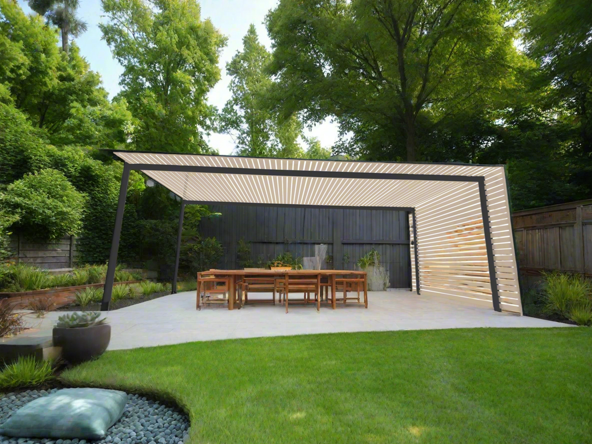 The EuroShade 4 Post Pergola Kit - Custom Colour Range 6m x 3.2m