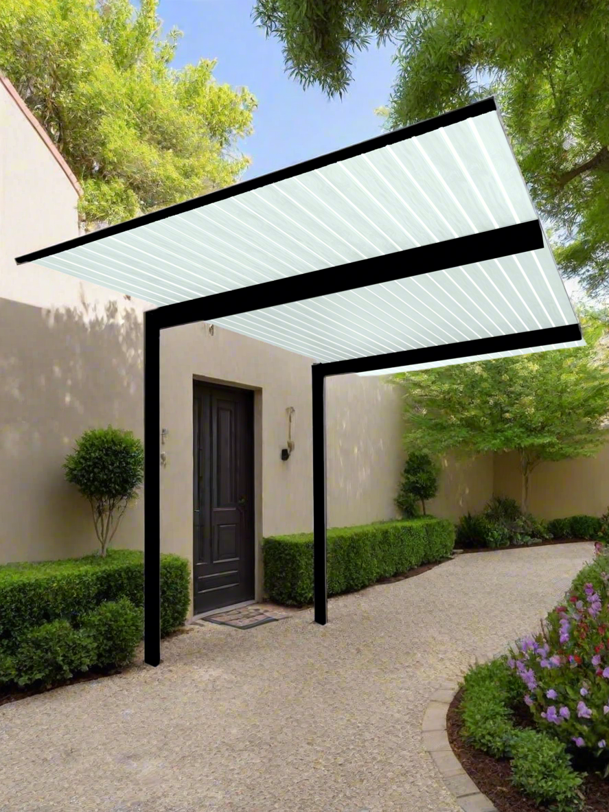 The Exclusive Cantilevered Pergola Kit - Black / Custom 6.5m x 3m