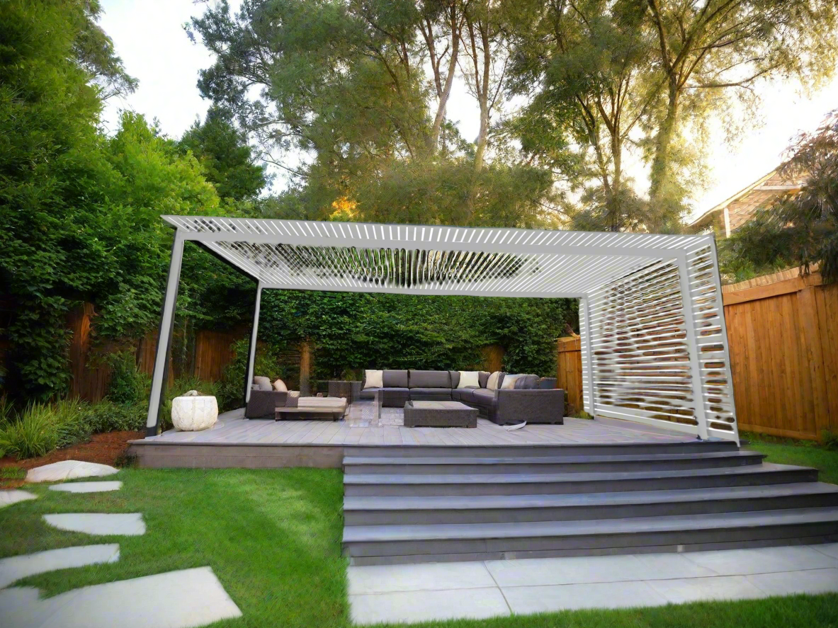 The EuroShade 4 Post Pergola Kit - Custom Colour Range 6m x 3.2m