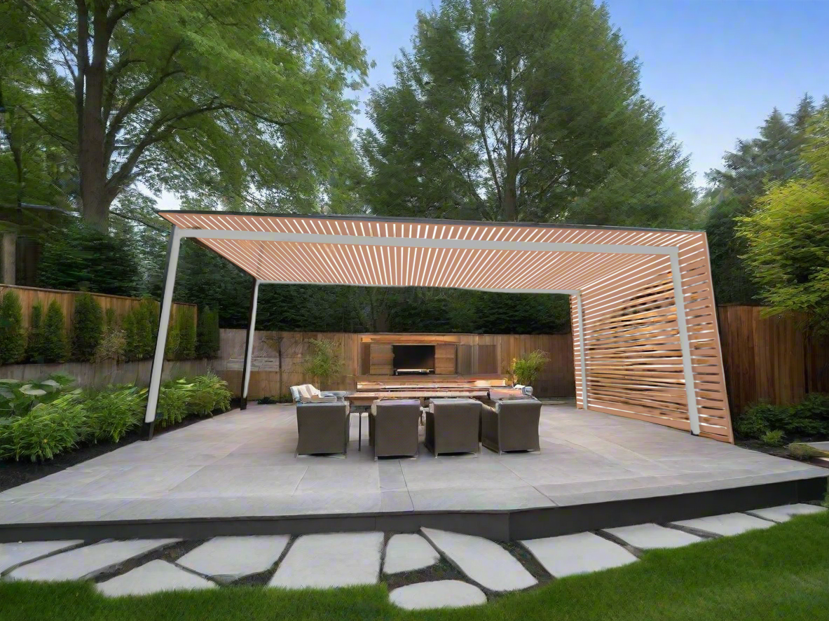 The EuroShade 4 Post Pergola Kit - Custom Colour Range 6m x 3.2m