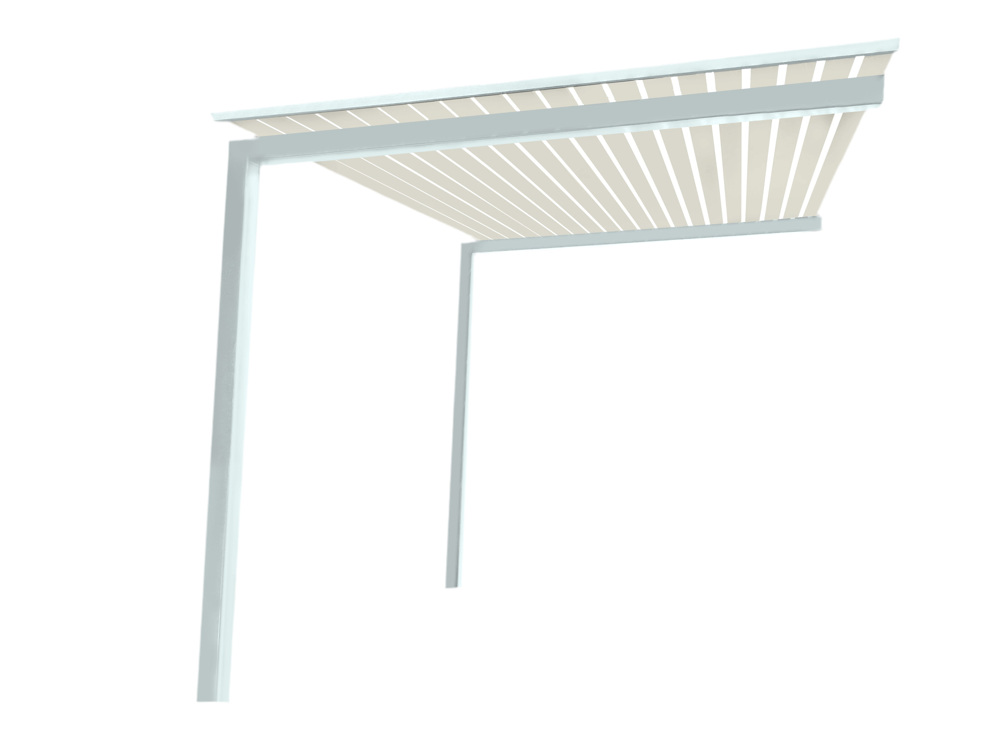 The UrbanRetreat Cantilevered Pergola Kit - White / White Oak 3.2m x 2.7m