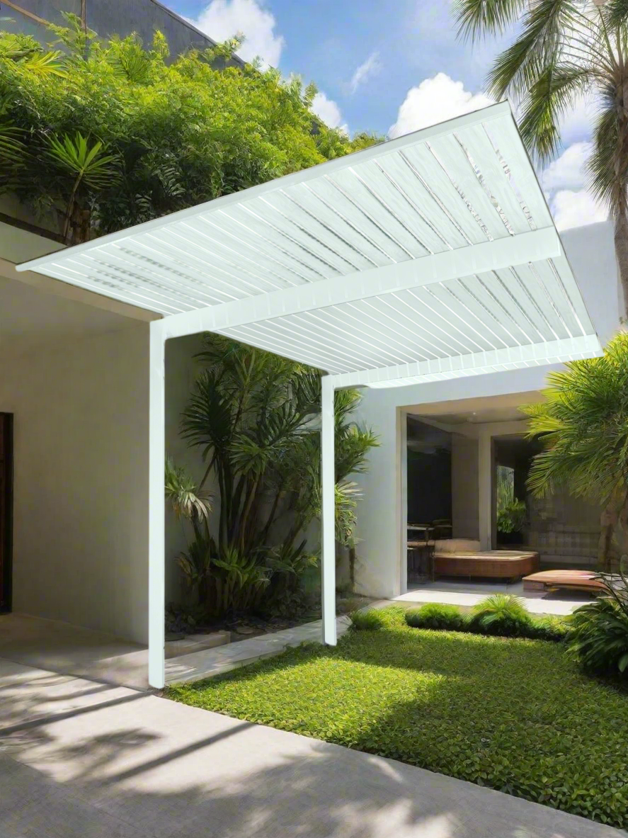 The Exclusive Cantilevered Pergola Kit - White / Custom 6.5m x 3m