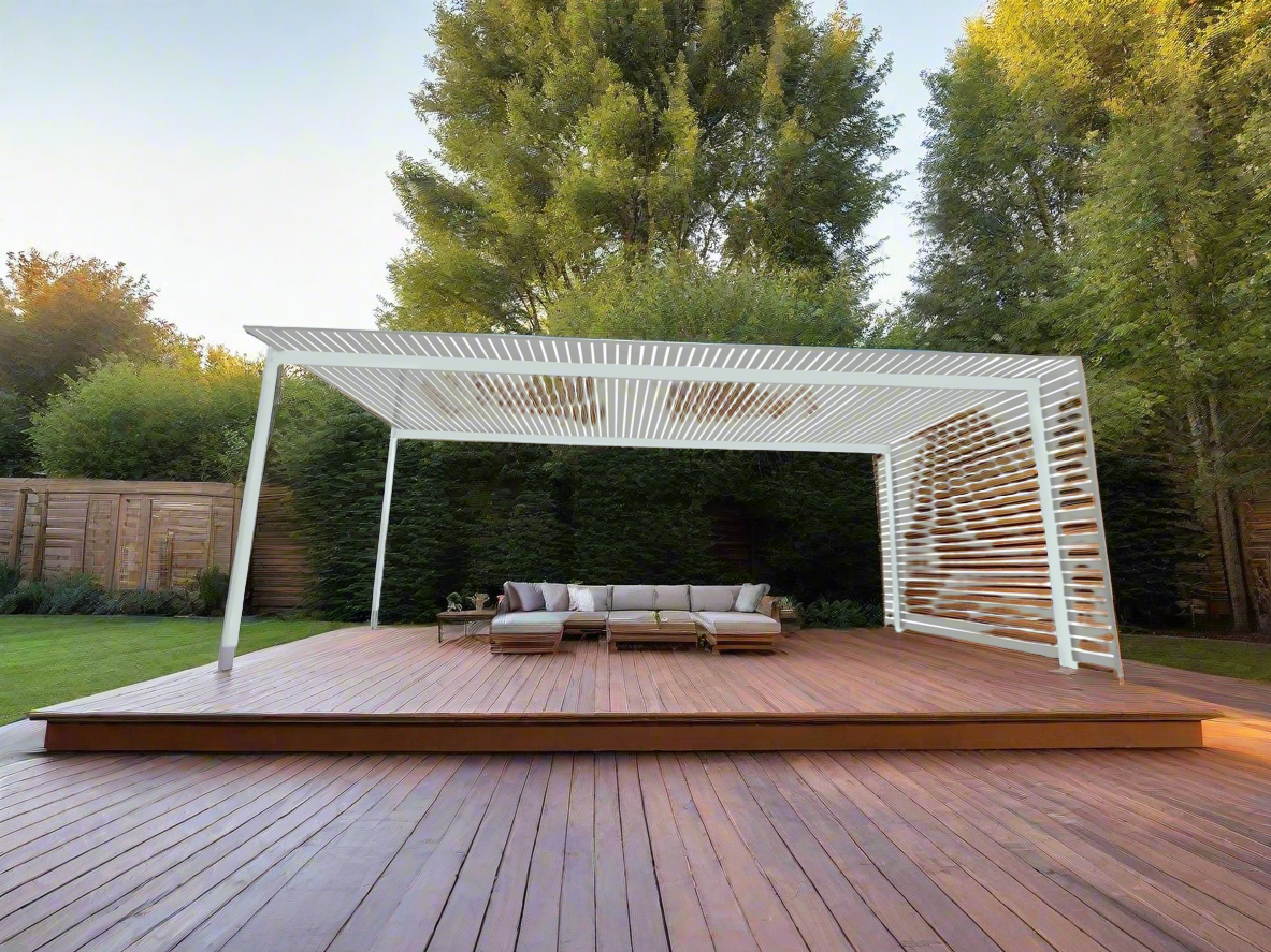 The EuroShade 4 Post Pergola Kit - Custom Colour Range 6m x 3.2m