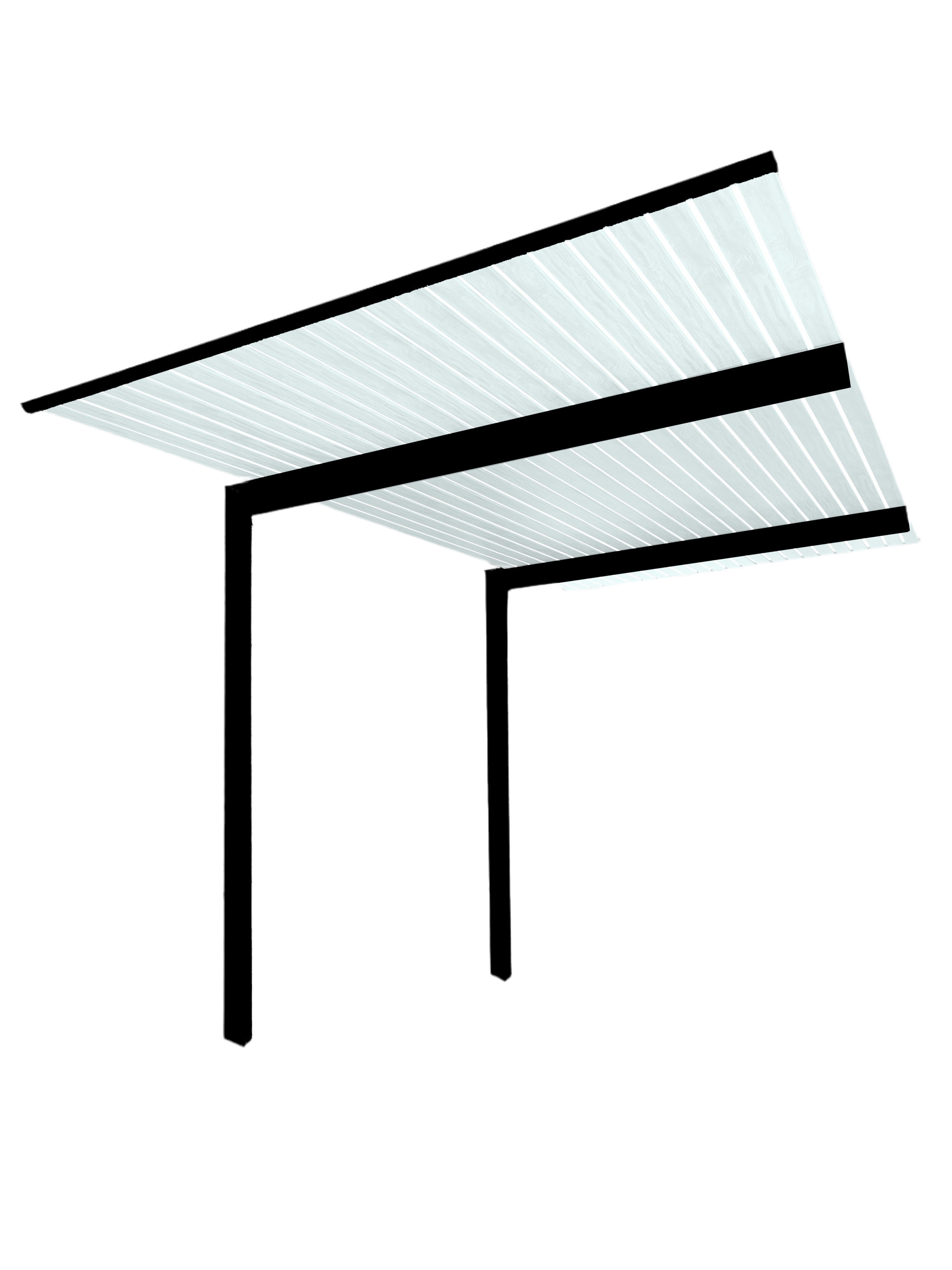 The Exclusive Cantilevered Pergola Kit - Black / Custom 6.5m x 3m