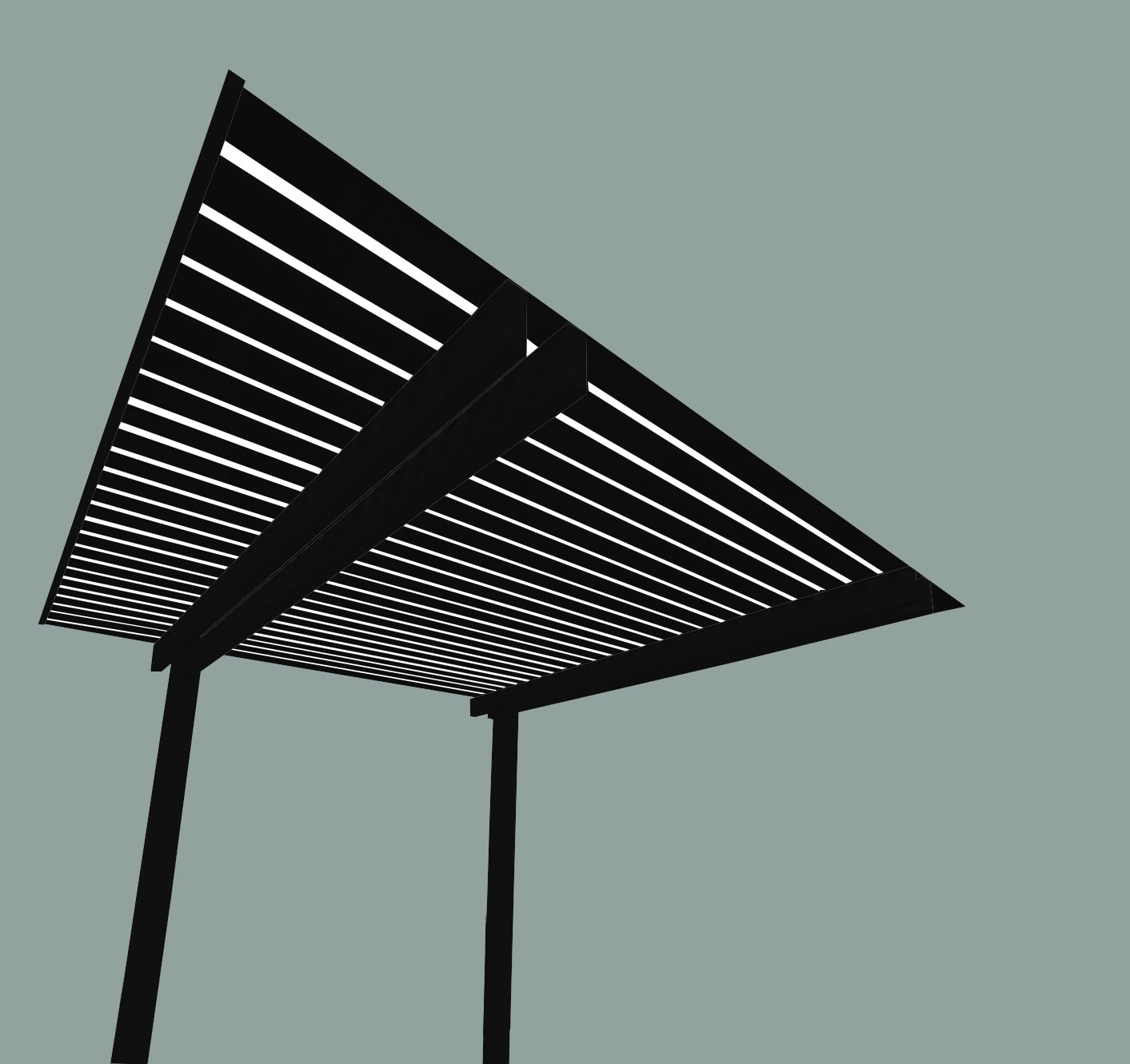 The Cabana Cantilevered Pergola Kit - Black / Black 3.2m x 3.2m