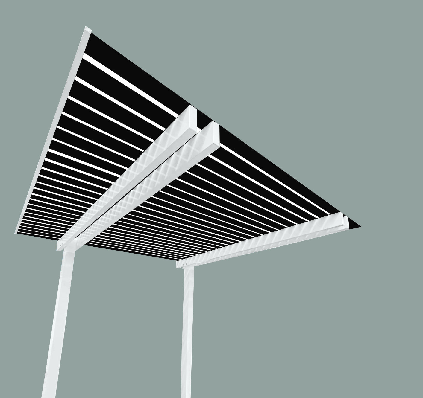 The Cabana Cantilevered Pergola Kit - White / Black 6.5m x 3.2m