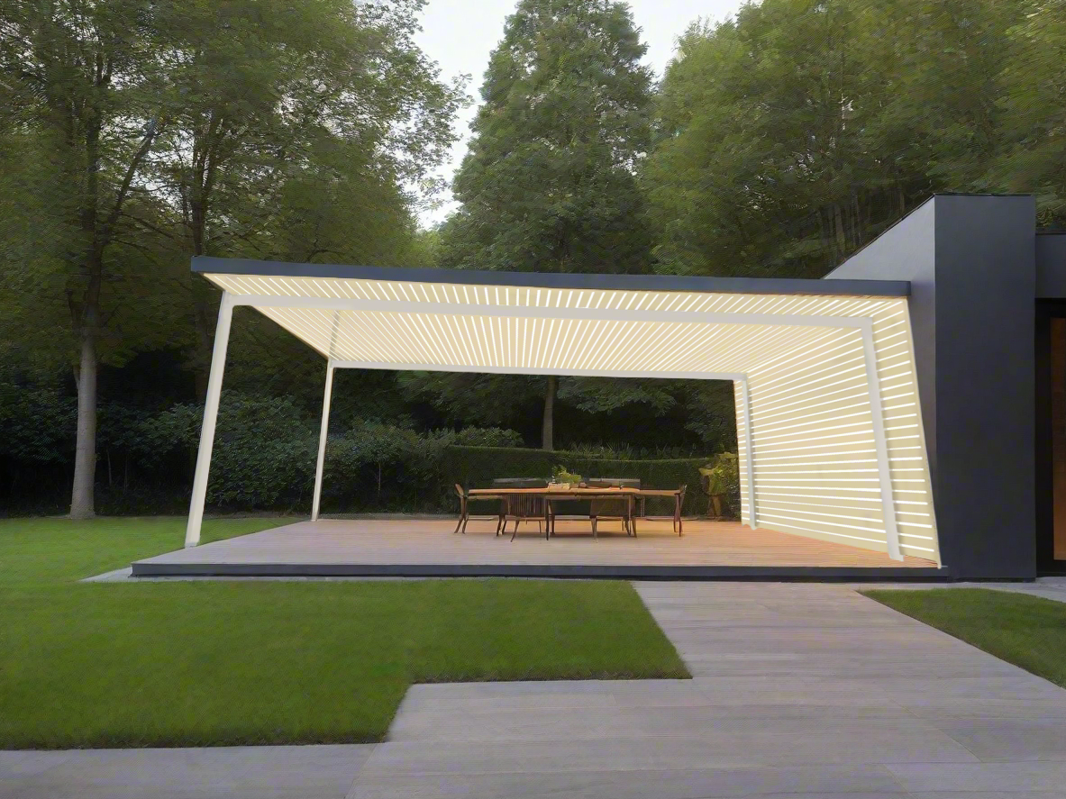 The EuroShade 4 Post Pergola Kit - Custom Colour Range 6m x 3.2m