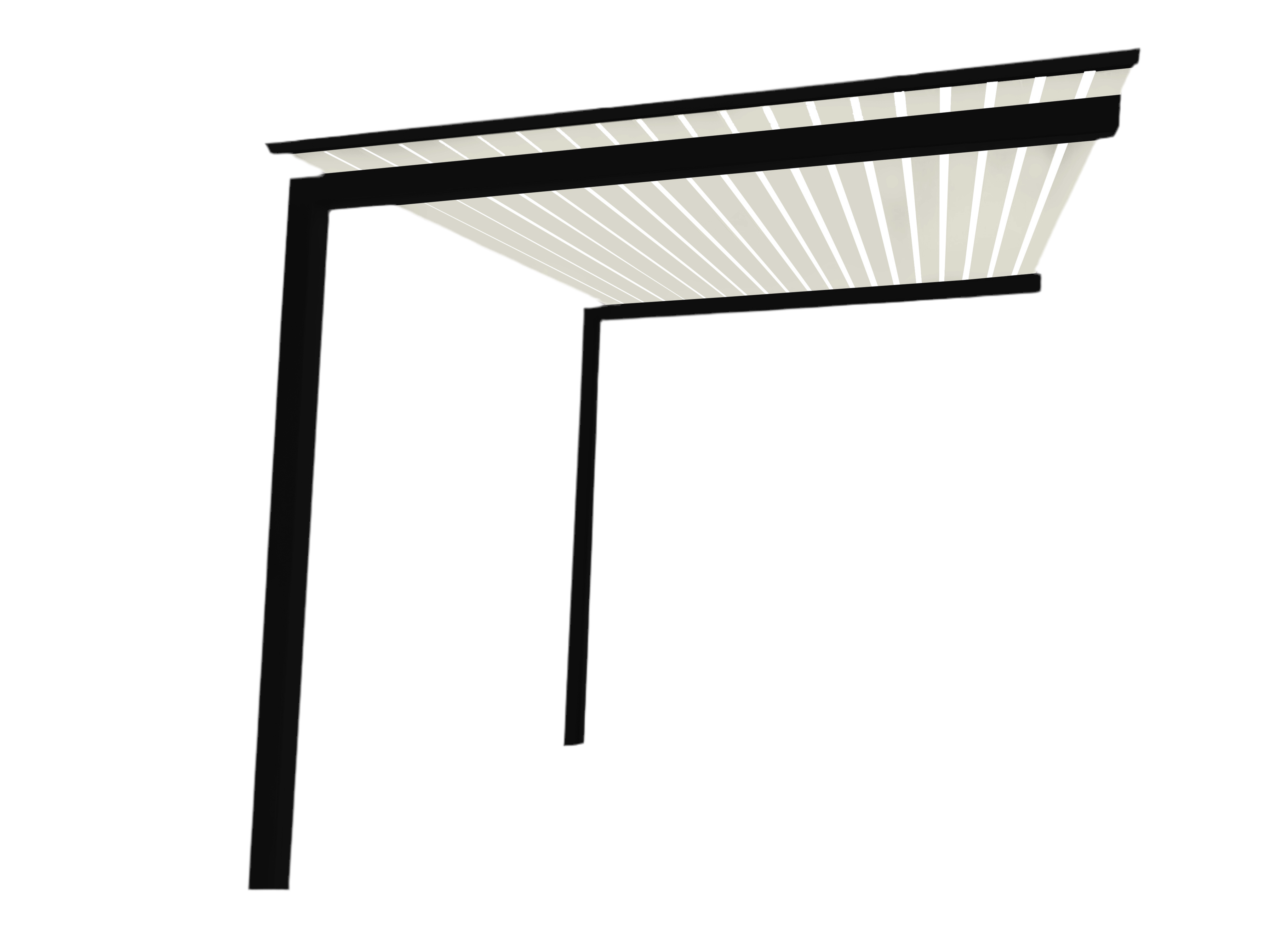 The UrbanRetreat Cantilevered Pergola Kit - Black / White Oak 3.2m x 2.7m