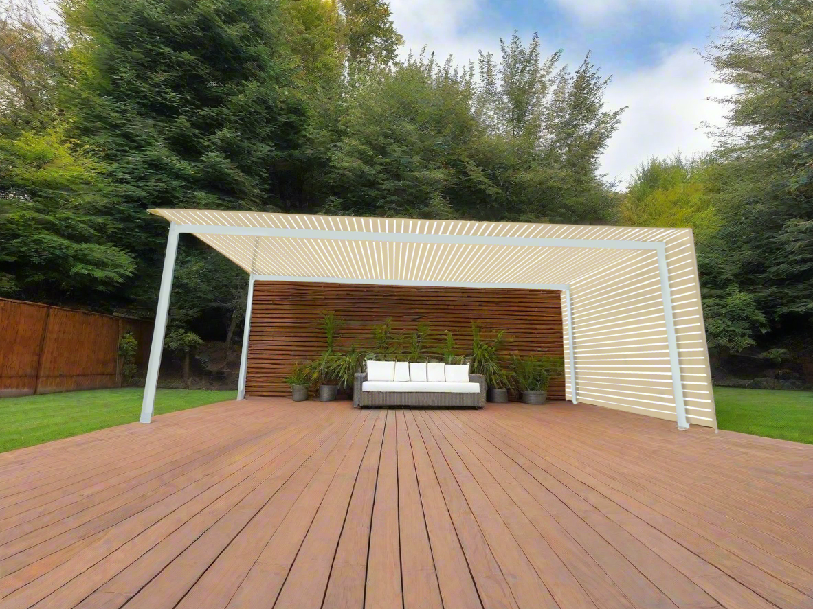 The EuroShade 4 Post Pergola Kit - Custom Colour Range 6m x 3.2m