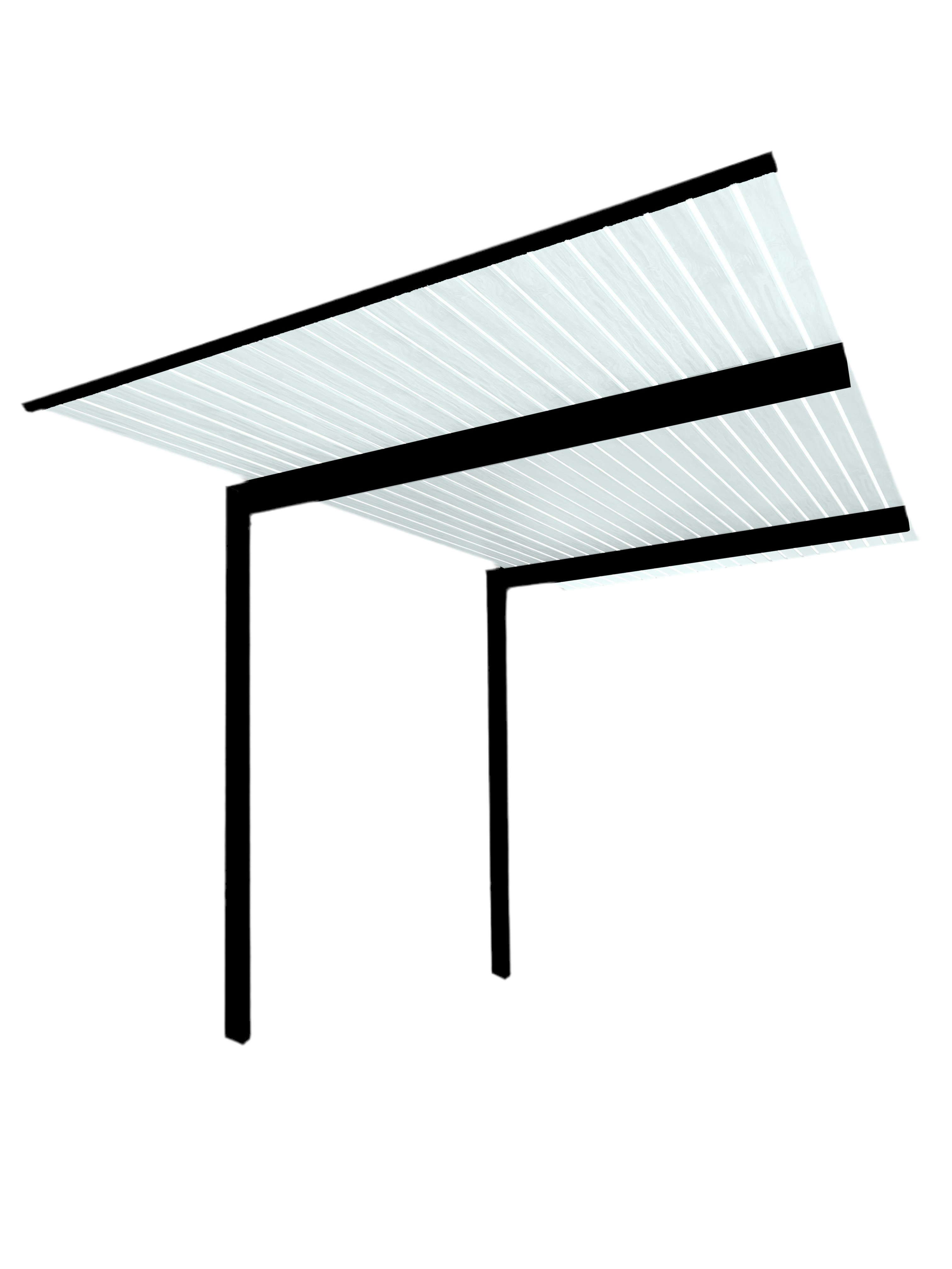 The Exclusive Cantilevered Pergola Kit - Black / White Oak 5m x 3m