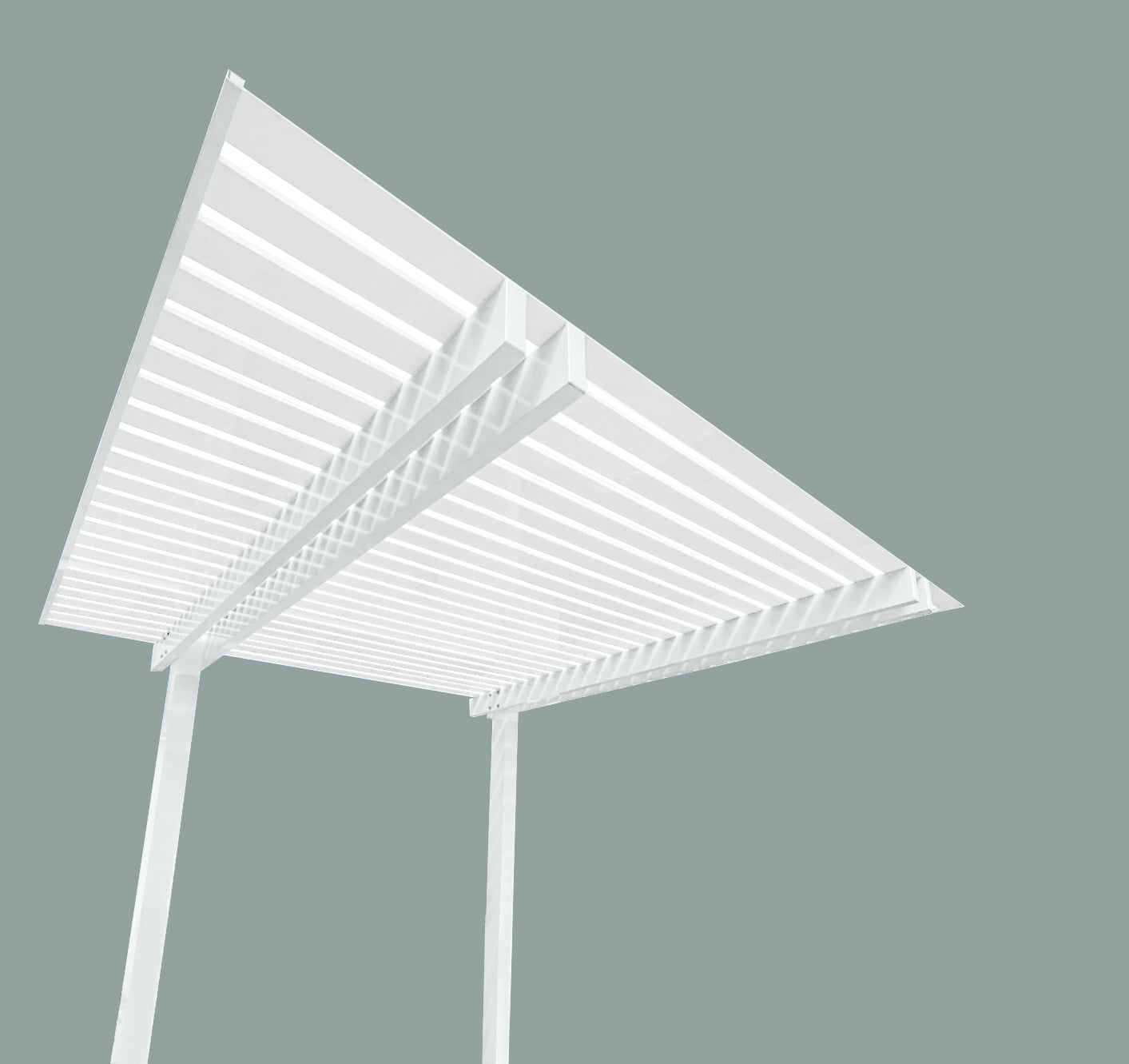 The Cabana Cantilevered Pergola Kit - White / White 3.2m x 3.2m